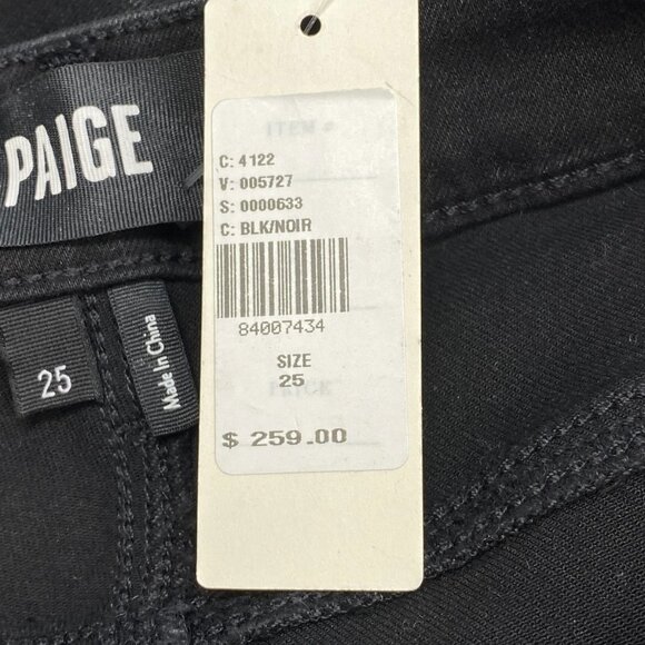 NEW PAIGE Women’s Anessa Luxe Coating Wide-Leg Pants “Black Fog” Size 25 - Picture 5 of 13